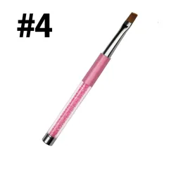 Pędzelek do żelu z kryształkami #4 – różowy | NILO Perfect Nails